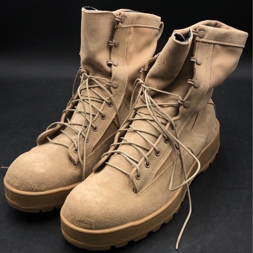 Wellco US Army Flight Combat Vehicle Crewman Tan Suede Boots 15.5R Military NWOT